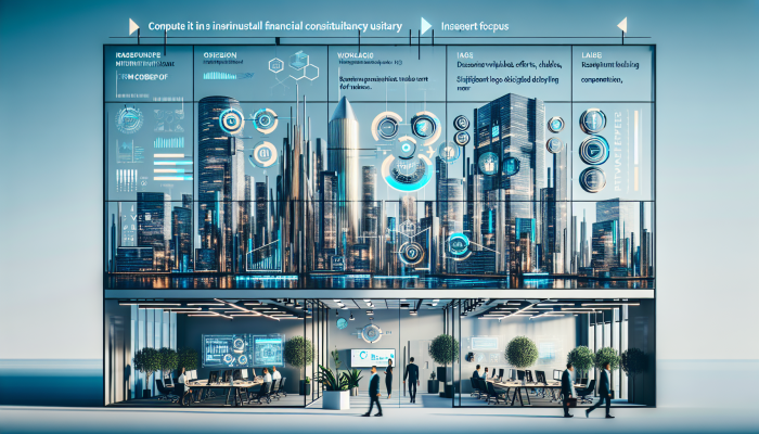 Modern financial consultancy office with "rqm.co.za" logo, representing trust and innovation in finance.