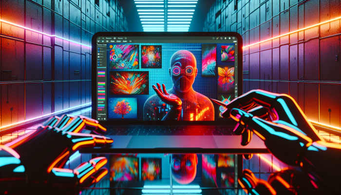 "Professional displaying colorful online portfolio on sof.co.za, featuring unique art and design for personal branding."