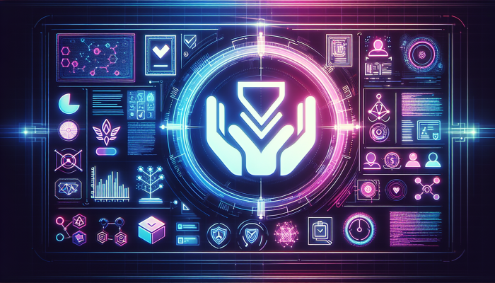 "Minimalist interface with short domain name, symbolizing trust and brand strength, modern design."