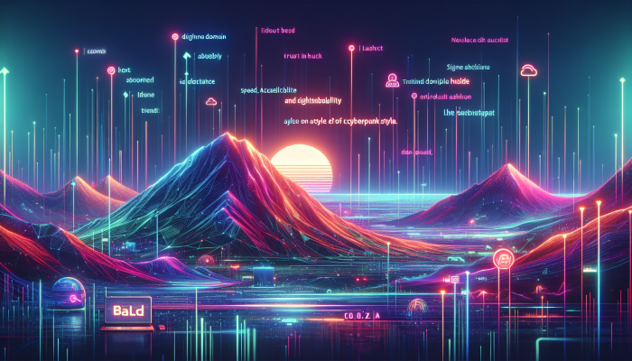 "Vibrant digital landscape with 'bald.co.za' symbolizing speed, accessibility, and trust in South Africa's online environment."