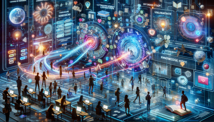 "Pour.co.za: diverse learners engaging with innovative educational resources through interactive portals and apps."