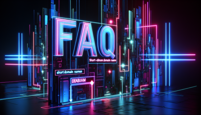 Modern FAQ page with short domain names, clean lines, and vibrant colors for enhanced user engagement.