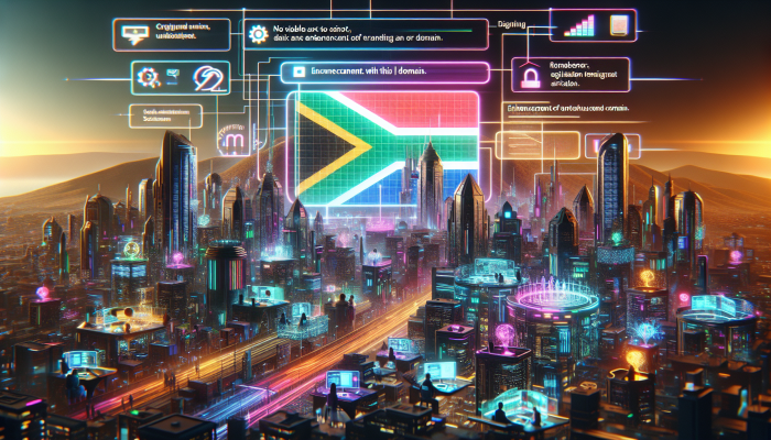 South African digital scene with '.vacs' domain, aiding branding and user navigation.
