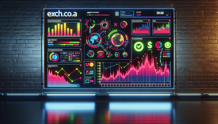 Dynamic digital interface of Exch.co.za with vibrant graphs and user-friendly tools on a modern screen.