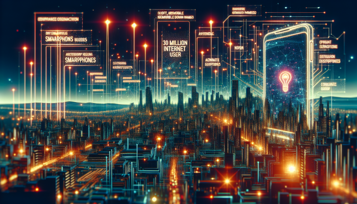 South African digital landscape with 30 million internet users, smartphones, and innovative domain names.